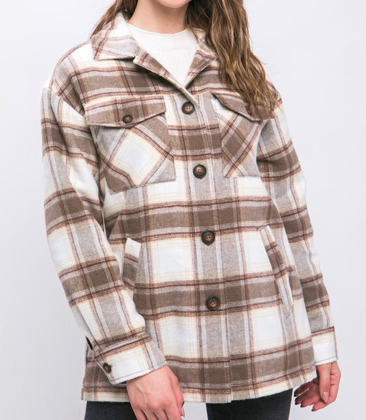 Shacket: Farmer Jacket with Sherpa Lining