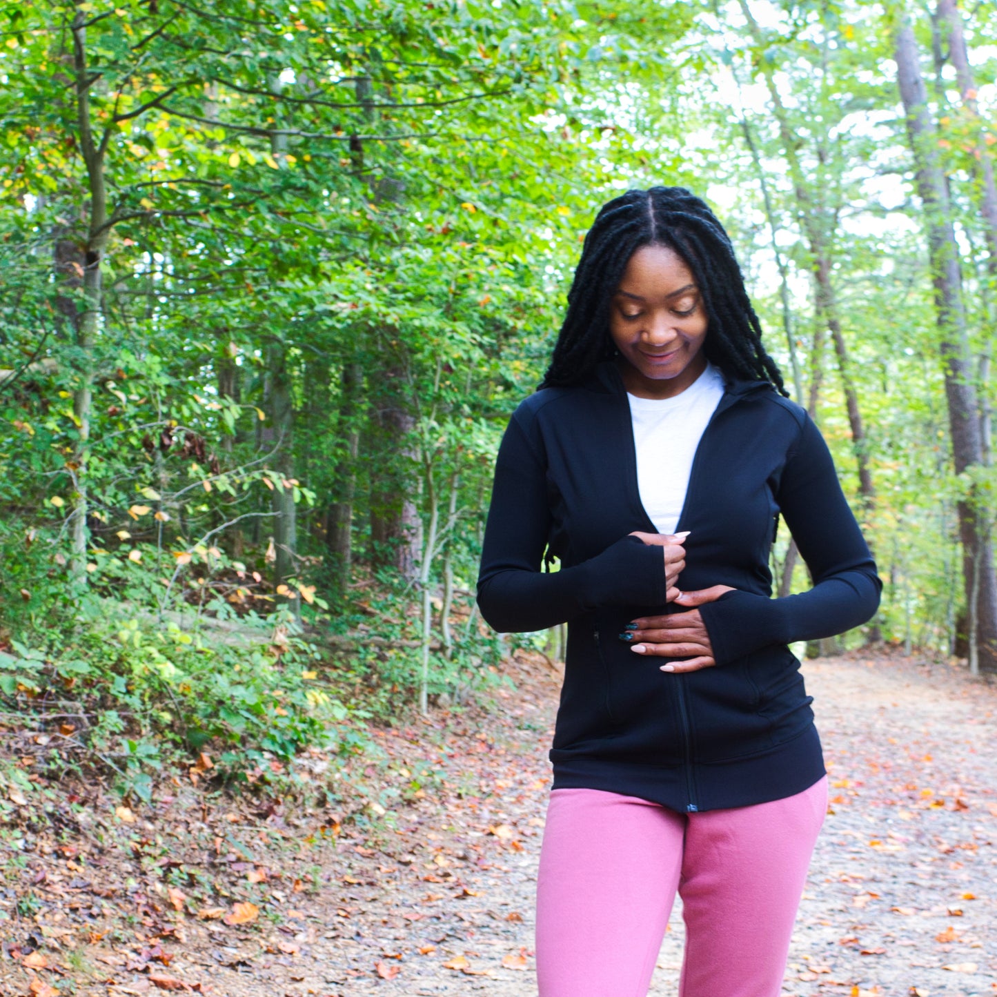 Ribbed & Smooth Zip-Up Longline Jacket