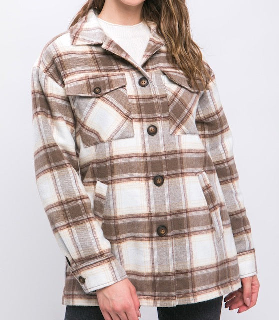 Shacket: Farmer Jacket with Sherpa Lining