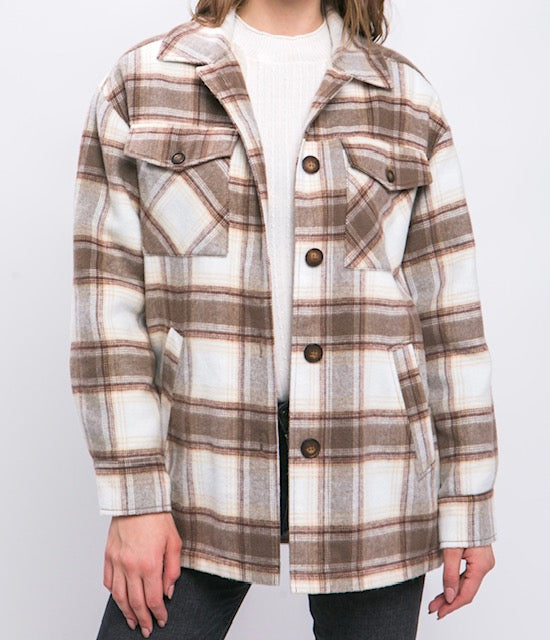 Shacket: Farmer Jacket with Sherpa Lining