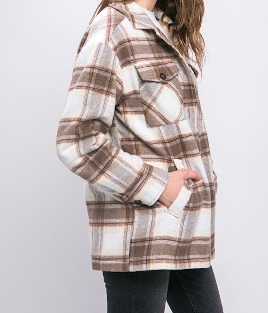 Shacket: Farmer Jacket with Sherpa Lining