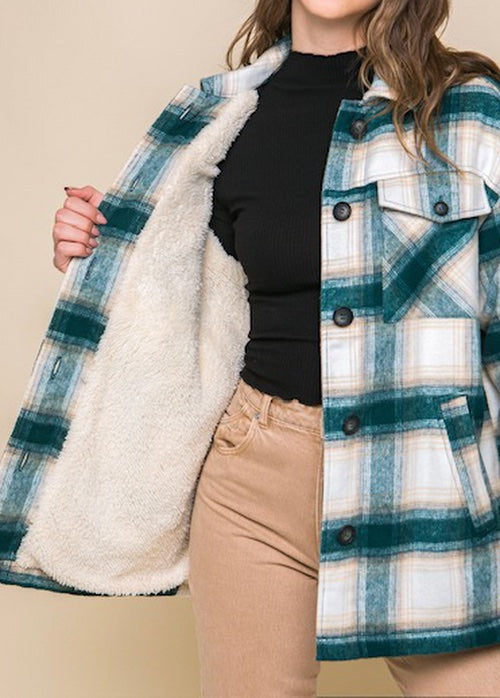 Shacket: Farmer Jacket with Sherpa Lining