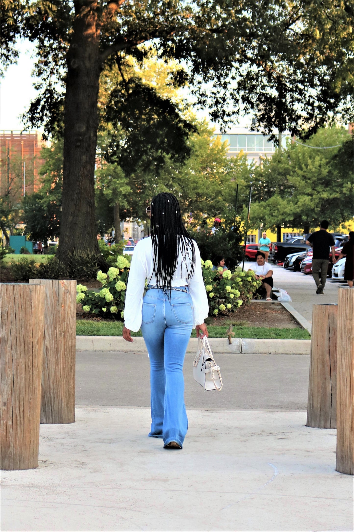 High Rise Distressed Flare Jeans