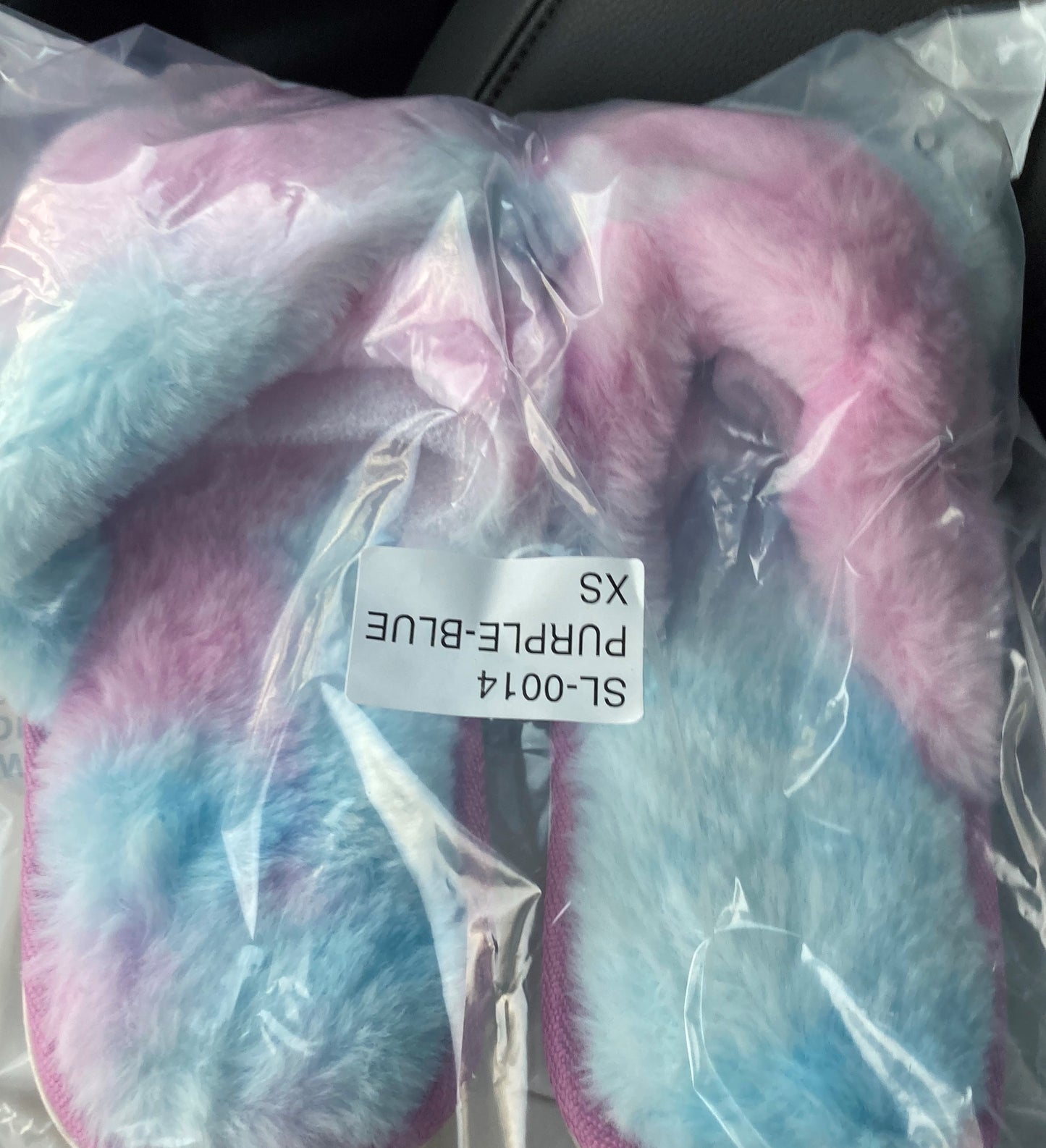 ZOE Soft Faux Fur Slippers Tie dyed