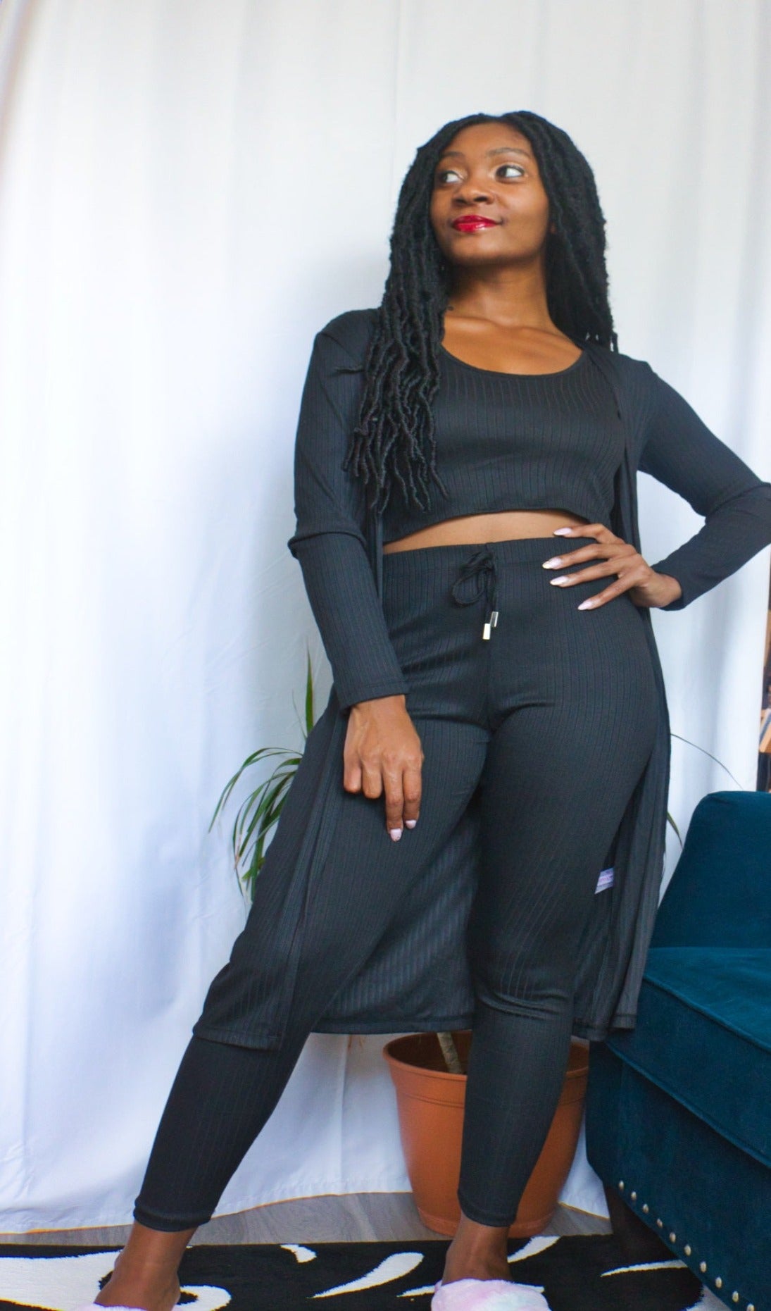 Live Well 3 Piece Lounge Set- Black