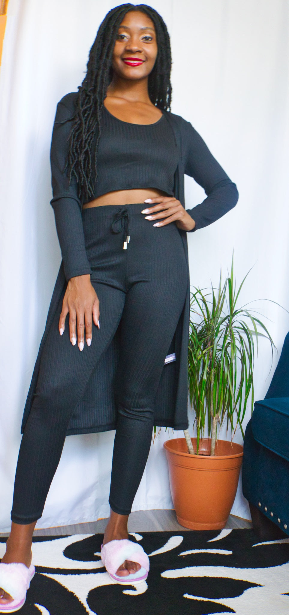 Live Well 3 Piece Lounge Set- Black