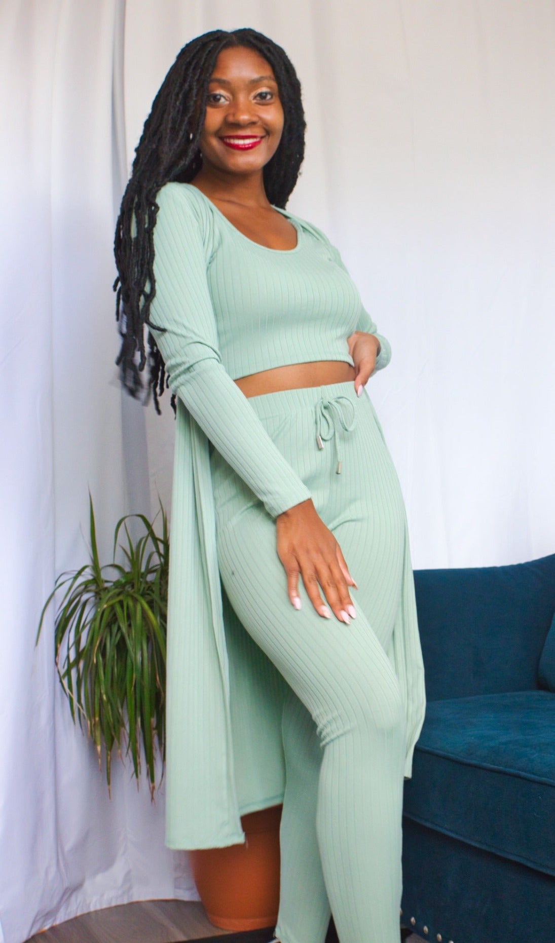 Live Well 3-Piece Lounge Set-Sage Color