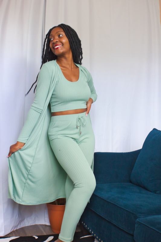 Live Well 3-Piece Lounge Set-Sage Color