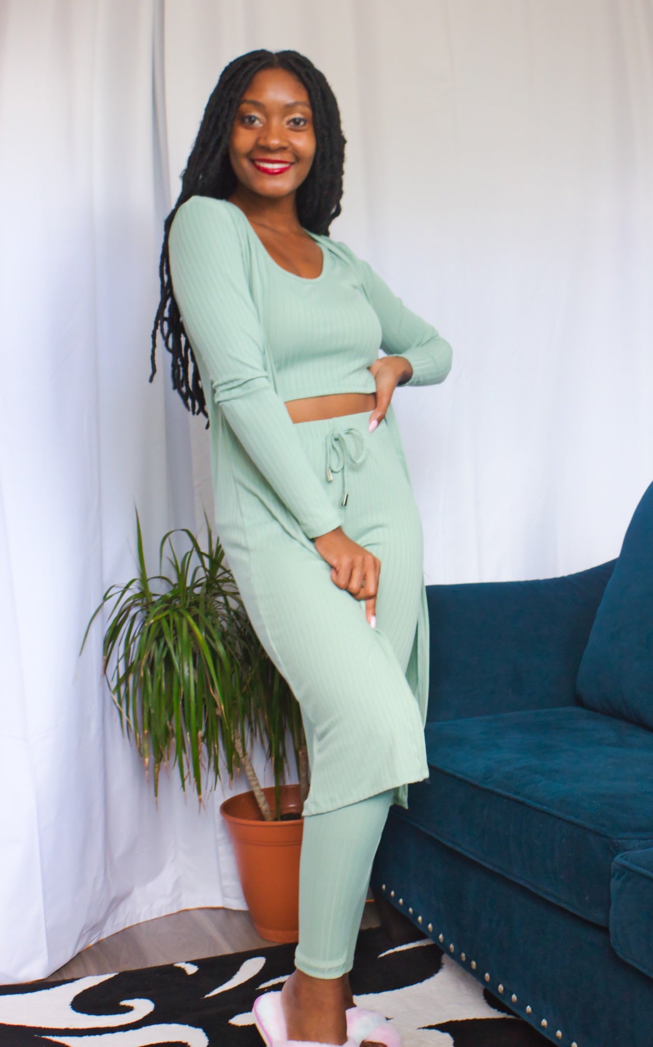 Live Well 3-Piece Lounge Set-Sage Color