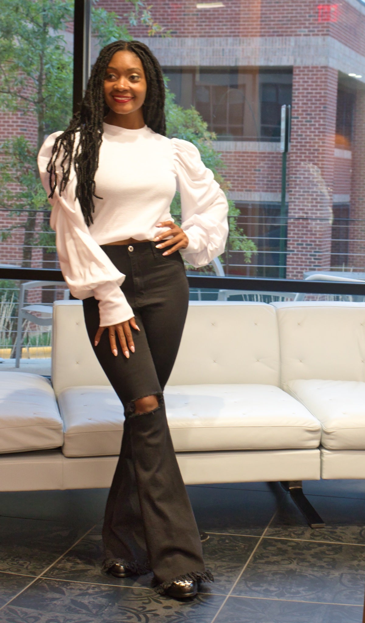 Barbie Frayed Jeans-Black